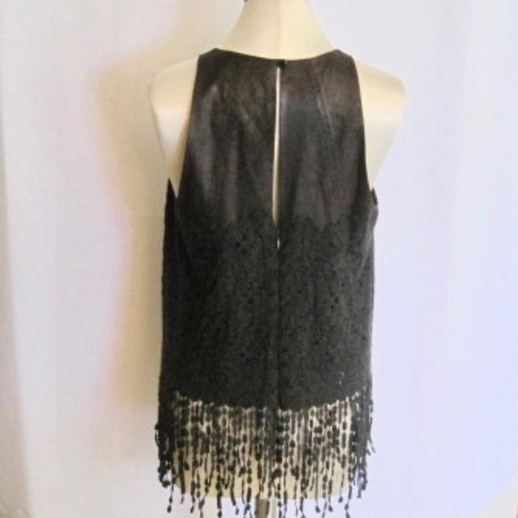 ALYSI Faux Leather/Knit Shell Top - Picture 2 of 11